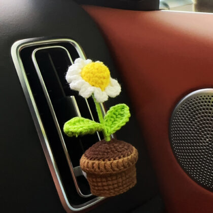 Car Vent Clip Crochet Crochet Plant